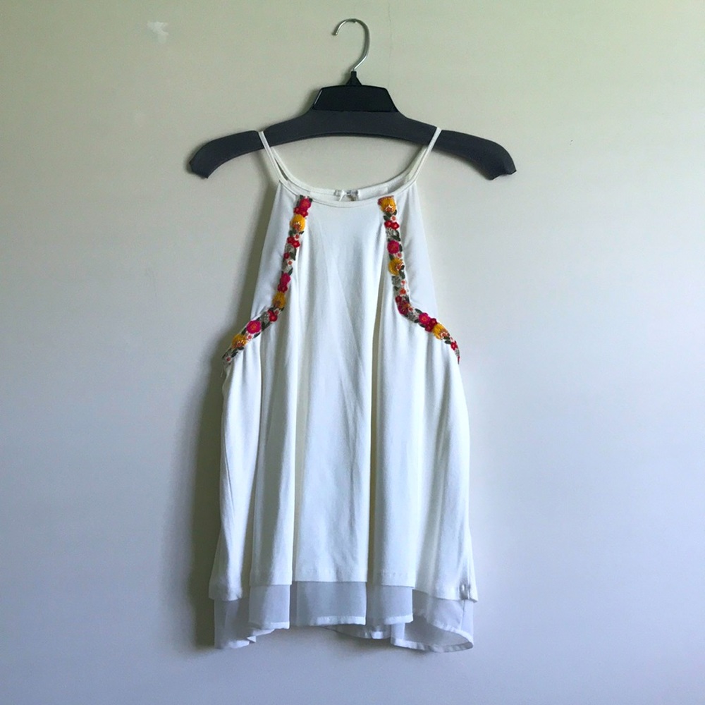 White flowy tank